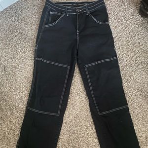 Black cargo pants with white Stiches